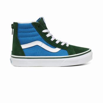 Vans 2-Tone Sk8-Hi Zip - Lasten Korkeavartiset tennarit - Sininen/Vihreä